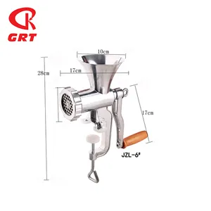 안전한 작동 핸드 크랭크 고기 분쇄기 JZL-6 # Mincer 나무 손잡이