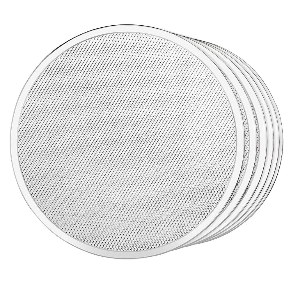 Kitchen Tools Flat Mesh Odm Aluminum Round Pizza Pan 12 Inch