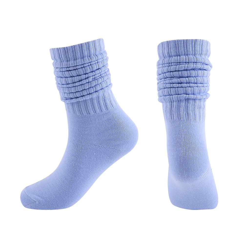 New Fashion Colorful Knitted Heavy Socks Wholesale Cotton Solid Thick Slouch Socks for Women Girls Kids