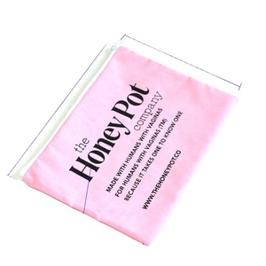 Sac de rangement cosmétique en coton doux rose à fermeture éclair, impression personnalisée double face - Product Image 2