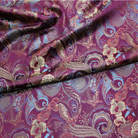 Traditionnel En Gros Brocart Tissu Belles Fleurs Indien Kimono Jacquard Broderie pour Femmes Hommes Tissu Veste Tang Costume