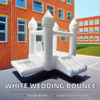 Château gonflable Castillo Mini blanc avec tissu PVC 420D+840D, portable pour usage extérieur et commercial