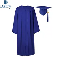 12 Farben Royal Blue Matte Graduation Gown Cap Quaste Set 2021 für High School Bachelor