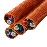 Tubería de Ducto Óptico Corrugado Flexible de HDPE de Fábrica China, Conducto Subterráneo para Cable de Fibra Óptica para Telecomunicaciones, Color y Longitud Personalizables