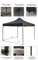 Tente pliante à auvent 3x3 avec toit imprimé personnalisé, structure en acier imperméable, pour événements sportifs, foires scolaires, gazebo pop-up