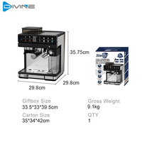 Machine à expresso avec grand réservoir de 2,6 L, broyeur intégré, mousseur à lait automatique, machine à café multi-boissons, cappuccino, latte