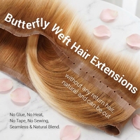 Extensions de cheveux humains Remy vierges chinois de qualité salon, trame simple en PU, trame double tirée, couleur personnalisable