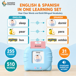 Machine de lecture parlante bilingue pour enfants, anglais-espagnol, 255 cartes, 510 <span class=keywords><strong>mots</strong></span>, 31 thèmes, accent américain, jouet éducatif - Product Image 3