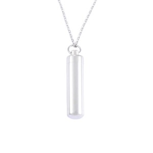 Cubic Bar Container Stainless Steel <strong>Urn</strong> Keepsake Cylinder Perfume Bottle Pendants Memorial Necklace For Ashes - Product Image 5