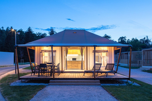 Carpa de Safari Ecológica con Estructura de Madera Natural Sólida y Lona Segura, con Terraza, para Glamping en Resorts Ecológicos - Product Image 4