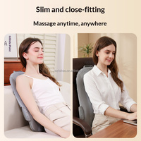 Coussin de massage électrique sans fil rechargeable pour le dos avec pétrissage Shiatsu, thérapie par la chaleur à lumière rouge et 2 niveaux d'intensité