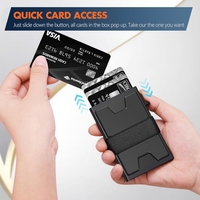 Portefeuille de voyage professionnel en titane anti-RFID pour hommes, porte-cartes minimaliste en aluminium, étui pour cartes de crédit en métal