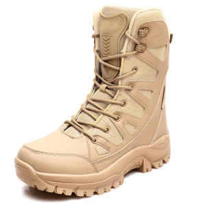 DF203 Outdoor Black Khaki <b>Hiking</b> Training <b>Boots</b> Men Large Size 39-46 Stock Wholesales Shock Absorption Shoes Black Khaki - Product Image 1
