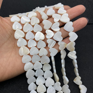 6/8/10/12mm ngọc trai nước ngọt tự nhiên trái tim màu trắng đào hình vỏ hạt để làm vòng đeo tay tự Làm Vòng Cổ Phụ kiện thủ công - Product Image 1