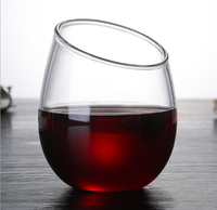 Verre à vin durable, fond épaissi, bord doré, design sans pied à ouverture oblique, style européen, logo personnalisé pour mariages et fêtes