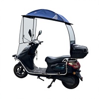 Auvent pliant manuel pour vélo électrique, moto et tricycle, protection solaire et pluie, revêtement noir