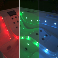 Bain à remous moderne Balboa pour 3 personnes, autoportant, en acrylique, avec 24 jets de massage, pompe 2,0 HP, éclairage LED, pour jardin et cour arrière
