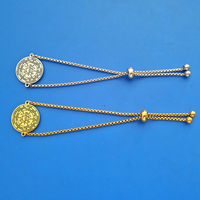Grand Pentacle de Salomon, le Grand Grimoire avec la Grande Clavicule de Salomon, bracelet en acier inoxydable gravé au laser