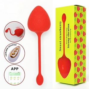Kadınlar için Cinsel Oyuncaklar, Telefon Kontrollü Titreşimciler, Çilek Şeklinde Uzaktan Kumandalı Zıplayan Yumurta Vibratör, Uygulamalı Kadınlar için Vibratör - Product Image 1