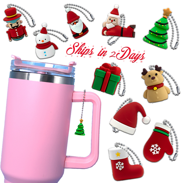 Wholesale New Fashion Christmas 3D Cup Keychains Charms Personalized Gift Sock Snowman Cup Handle Hanging Decor Pendants in Bulk