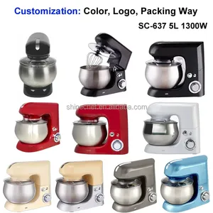 Điện OEM ODM nghiêng đầu thép không gỉ 6-tốc độ bánh thực phẩm trộn hộ gia đình thiết bị nhà bếp bột đứng <span class=keywords><strong>Mixer</strong></span> - Product Image 5