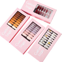 Boîtes rigides personnalisées pour ongles press-on, avec votre logo, cadeau de luxe, finition brillante, recyclables, cosmétiques