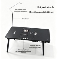 Table de camping pliable rectangulaire légère en acier au carbone, portable, pour moto, camping, IGT, tactique