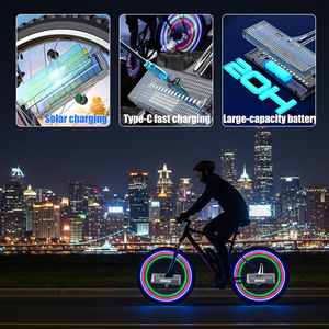 Luz LED Inteligente para Rueda de <span class=keywords><strong>Bicicleta</strong></span> RGB, Recargable Solar, Impermeable, Luz para Llantas, para Ciclismo Nocturno, Seguridad y Decoración - Product Image 4