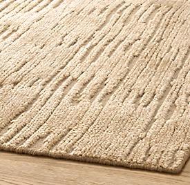 Tappeto in Lana Contemporaneo Color Grano con Design Inciso, Pelo Alto e Basso, Variazione <span class=keywords><strong>Tonale</strong></span>, Tappeto di Lusso per Soggiorno - Product Image 2