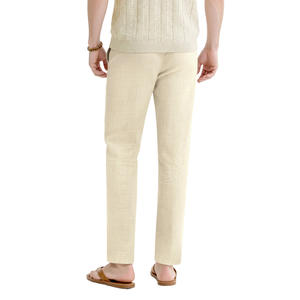 <span class=keywords><strong>Pantaloni</strong></span> Estivi in <span class=keywords><strong>Lino</strong></span> per Uomo Gingtto, Traspiranti, di Alta Qualità, <span class=keywords><strong>Beige</strong></span>, Comodi, Personalizzabili, Vendita all'Ingrosso - Product Image 5