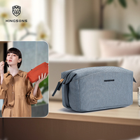 Pochette de maquillage résistante à l'eau Kingsons 3L avec fermeture éclair métallique, sac de voyage cosmétique portable pour femmes