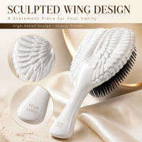 Peigne de coiffure massant à coussin d'air en plastique pour femmes, en forme d'ange, mignon, double usage pour cheveux secs et humides, design aile style reine