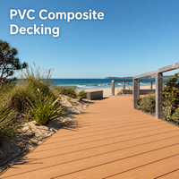 Système de terrasse modulaire en composite WPC de taille standard VMKON, facile à installer, planches de terrasse en composite