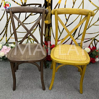 Chaises de banquet modernes pour hôtels, empilables, dossier croisé, en rotin et bois, pour événements, vente en gros