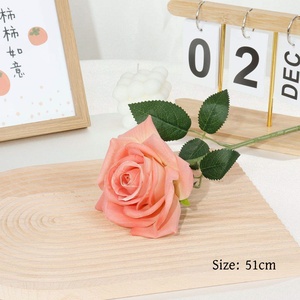 Rosa singola a testa singola 2026 per decorazioni nuziali, Materiale per rose con bordo arrotolato, Fiore artificiale per paesaggistica - Product Image 6
