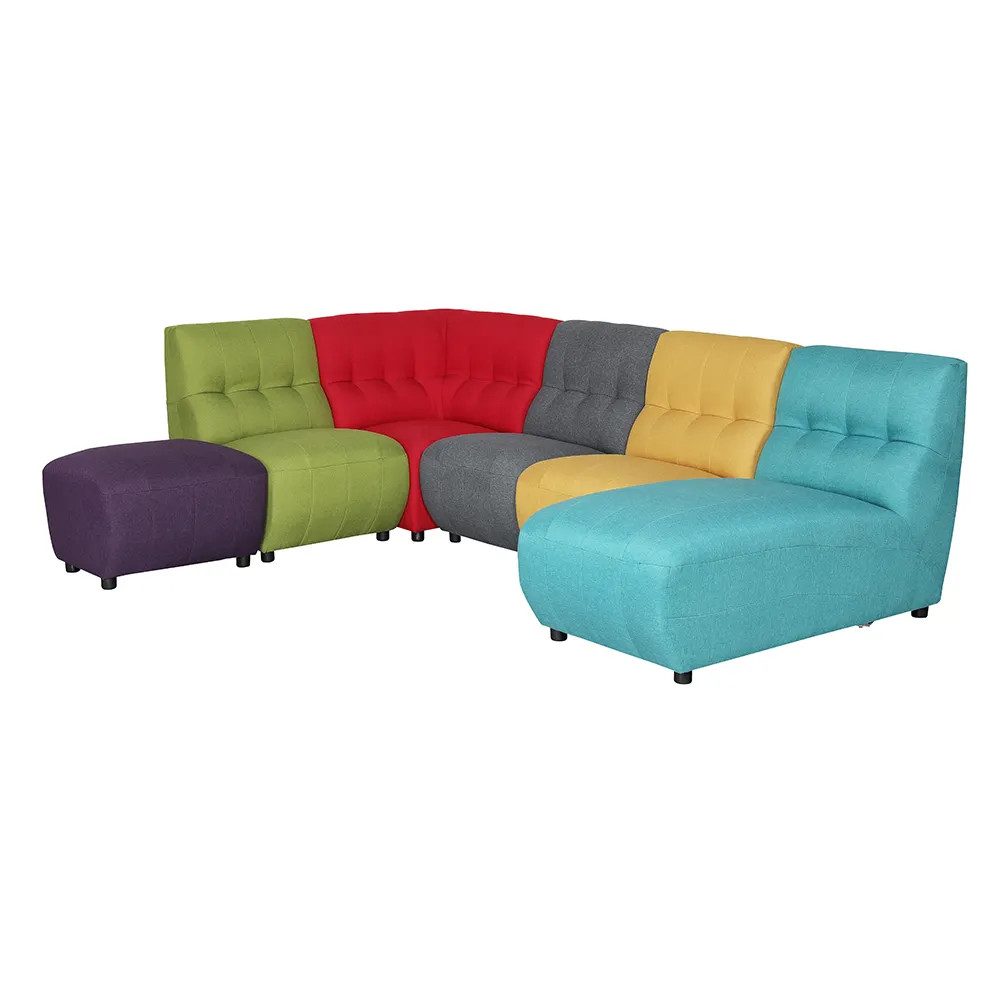 New design Upholstery Multi Color Fabric Sofa, Contrast Color Fabric Sofa Set