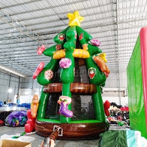 <span class=keywords><strong>Castillo</strong></span> Inflable con Forma de Árbol de Navidad, 6x5.4m, Casa de Brinco con Tobogán para Alquiler en Fiestas, Venta al Por Mayor - Product Image 2