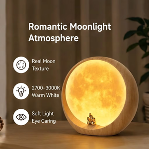Lampada Notturna LED a Forma di Luna, Luce Ambientale Ricaricabile con Statuetta di Coppia, Luce Bianca Calda per Camera da Letto, Hotel, Regalo - Product Image 2