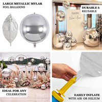 Ballons gonflables argentés et dorés de 50, 60, 70 pouces en gros pour décorations de mariage et de fête d'anniversaire, grands ballons en aluminium 4D réutilisables