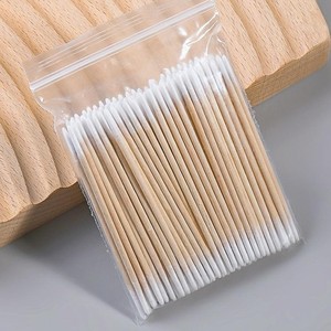 7cm Disposable Double Head Wood Cotton Swab Brush Ultra Micro Eyelash Glue Remover Makeup Cleaning <b>Tool</b> - Product Image 1
