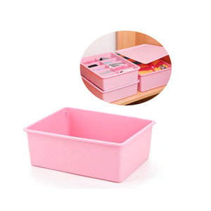 Stackable 4 In Set Plastic Containers With Lids Pp Organiser Box Storage For Underwear Clothes Organizer