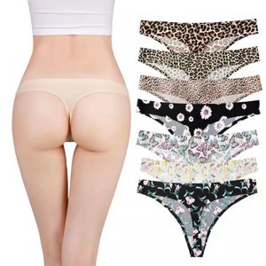 <span class=keywords><strong>Perizoma</strong></span> in seta di ghiaccio da <span class=keywords><strong>ragazza</strong></span> intimo sportivo sottile traspirante a vita bassa stampato senza cuciture - Product Image 3
