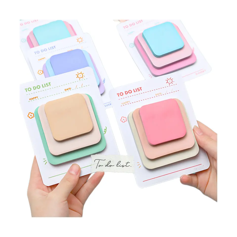 90 sheets Candy Color Stacking Three-Layer Note Pad Message Sticker Can Be Pasted Memo Pad Sticky Note For Students