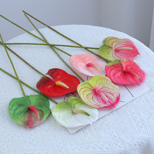 Linni Anthurium Artificiel 61cm en Caoutchouc Souple Haute Simulation pour Décoration de Mariage et Composition Florale - Product Image 1