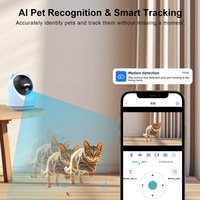 Cámara 5G para Mascotas con Reconocimiento IA, Seguimiento Automático, Juguete Láser Inteligente para Gatos, Monitoreo PTZ en la Nube
