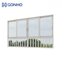 GONHO Usine Fenêtres coulissantes en aluminium noir à double vitrage et double vitrage à ressort à gaz de haute qualité australienne