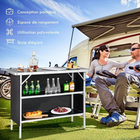 Table de bar de jardin extérieure portable meubles Poker Banquet restauration barbecue noir Camping pique-nique Table pliante