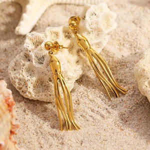 High Quality Trendy Ocean Series <strong>Octopus</strong> Long Fringe <strong>Octopus</strong> Drop <strong>Earrings</strong> for Women Stainless Steel Party Jewelry Waterproof - Product Image 2