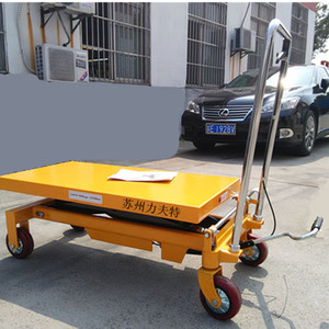 Suzhou Lifute Manual Hydraulic Lifting <b>Trolley</b> 1000kg Capacity Industrial Warehouse Handcart Yellow Steel Powder Coated - Product Image 3