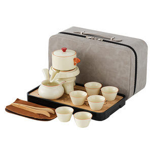 Service à thé chinois Kung Fu avec <span class=keywords><strong>moulin</strong></span> à pierre automatique, en céramique et porcelaine, motif Proverbe, pour une infusion judicieuse - Product Image 3